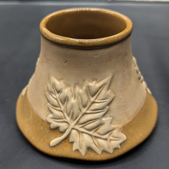 Yankee Candle Ceramic Tan & Brown Leaves Fall Autumn Small Candle Topper - Picture 2 of 9